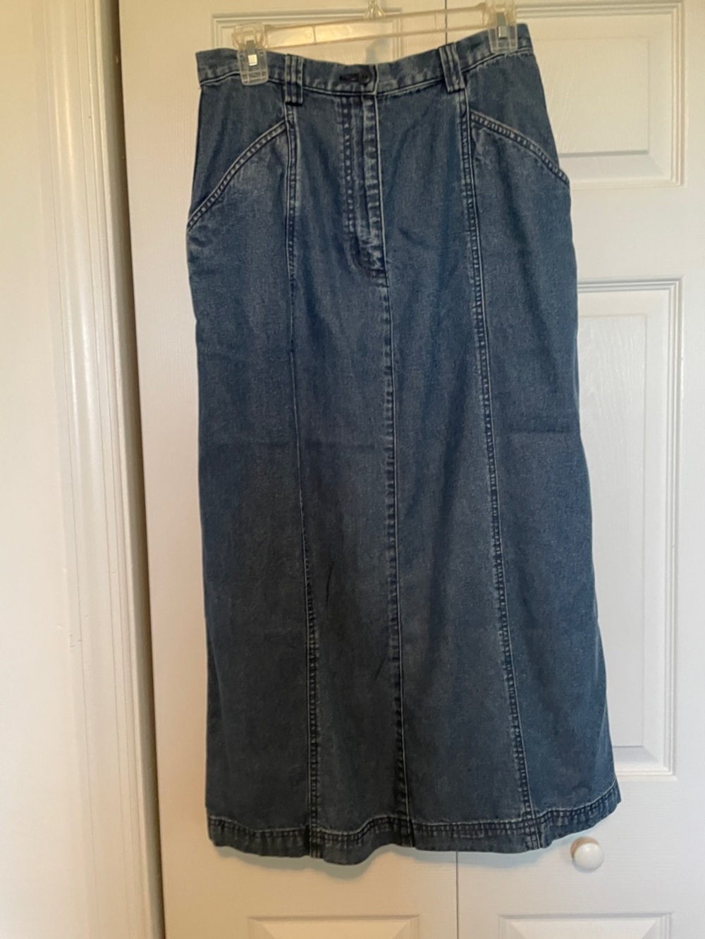 L.L. Bean Dark Blue Denim Maxi Skirt